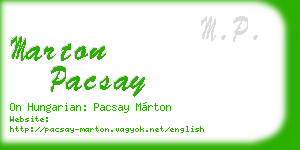 marton pacsay business card
